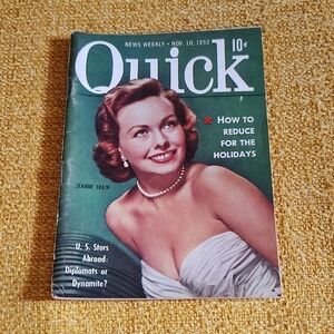 VINTAGE QUICK MAGAZINE with JEANNE CRAIN on the COVER- NOVEMBER 1952